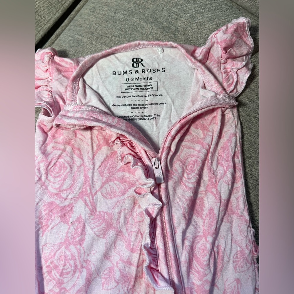 Bums & Roses Pink Floral Cap Sleeve Romper